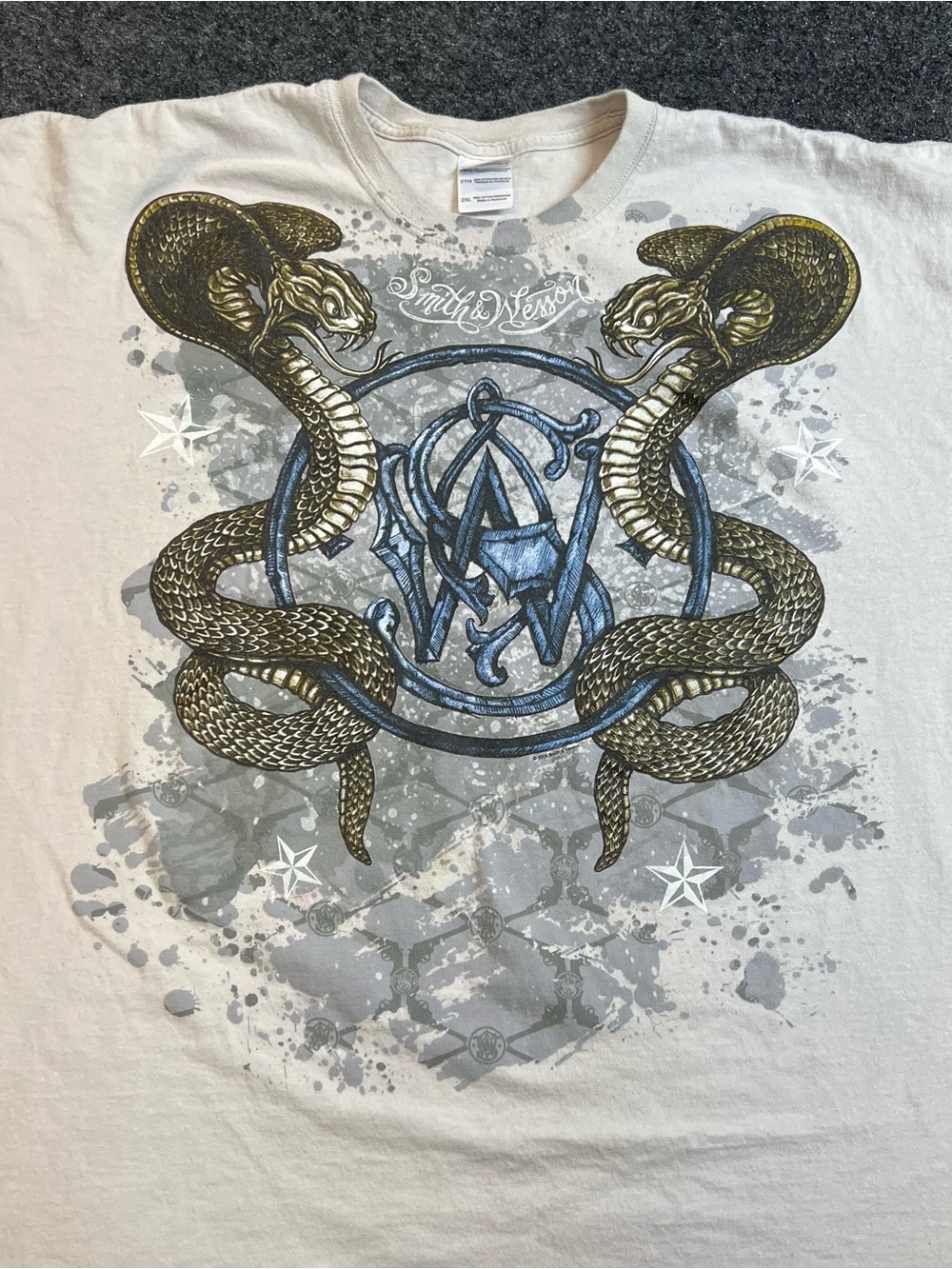 Smith & Wesson Cobra Snake Graphic Tee 2XL Y2K